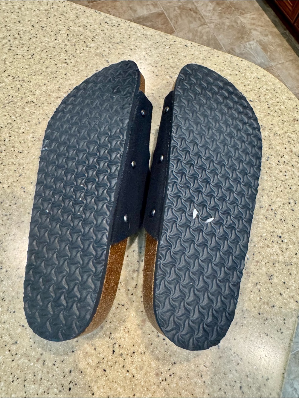 Oncai Black Double-Buckle Suede Slide Sandals - Picture 2 of 7